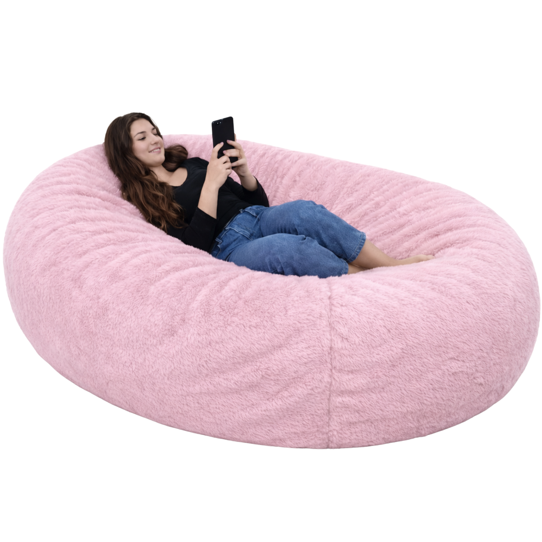 Langer, abziehbarer Riesen-Sitzsack - Kunstfell - 160 cm