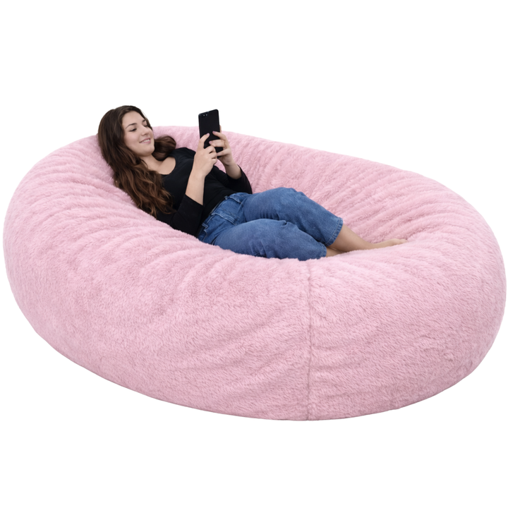 Langer, abziehbarer Riesen-Sitzsack - Kunstfell - 160 cm