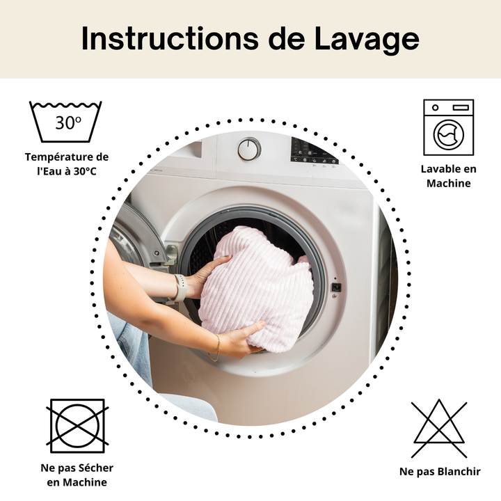 Housse déhoussable lavable en machine à 30 °C, pas de blanchiment