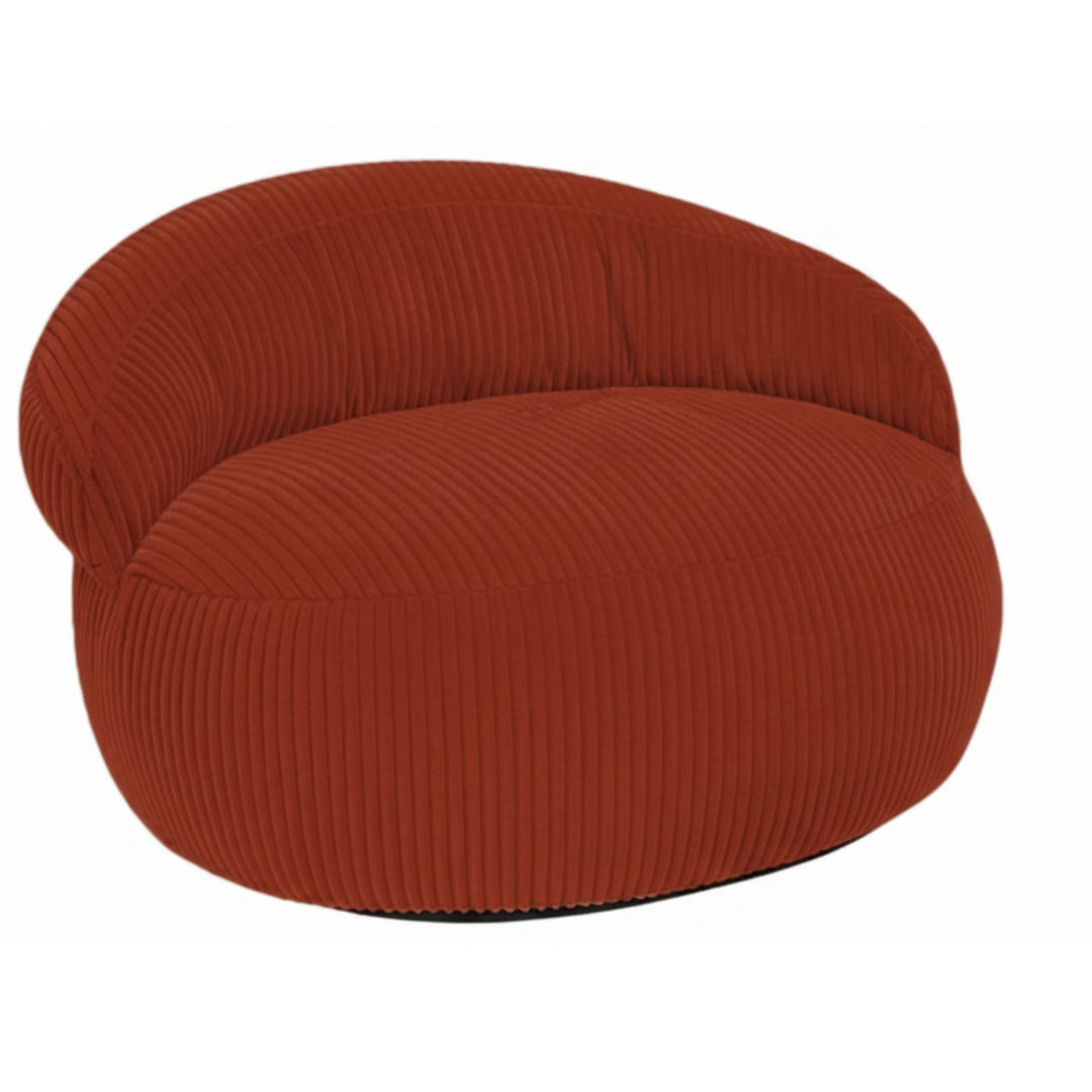 Pouf XXL déhoussable en velours côtelé, vue de trois-quarts