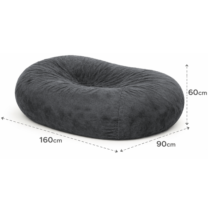 Langer, abziehbarer Riesen-Sitzsack - Kunstfell - 160 cm