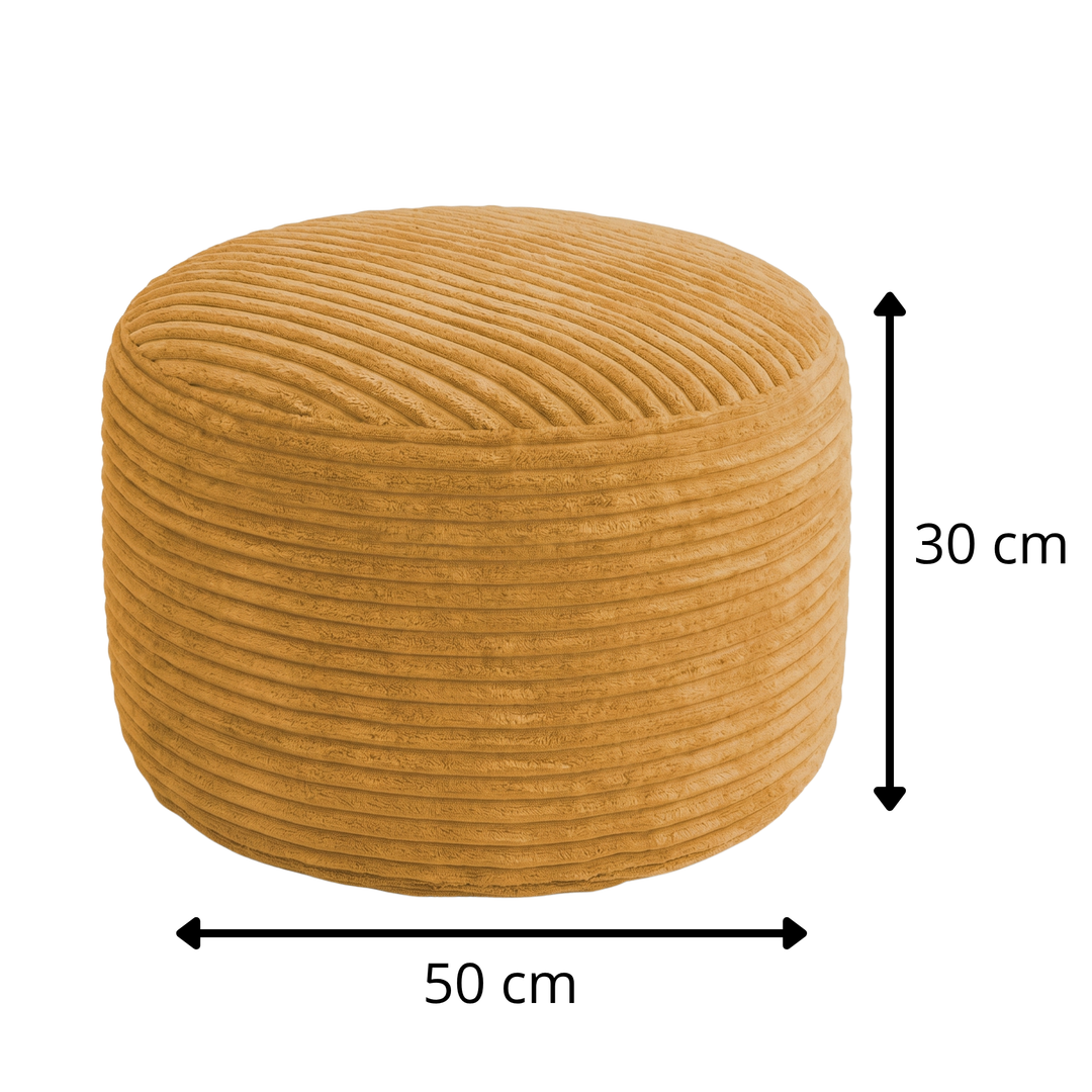 Fußhocker mit abnehmbarem Bezug aus Cord - 50 x 30 cm