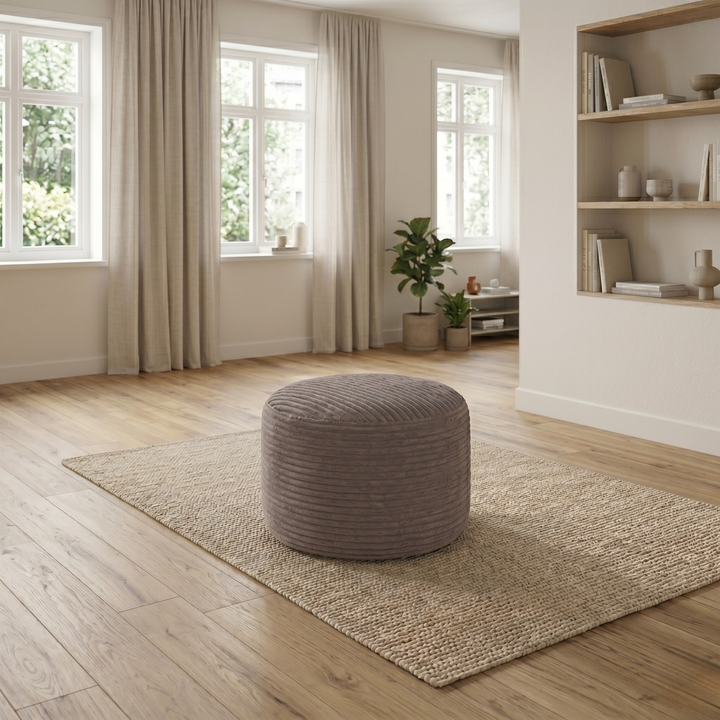 Fußhocker mit abnehmbarem Bezug aus Cord - 50 x 30 cm