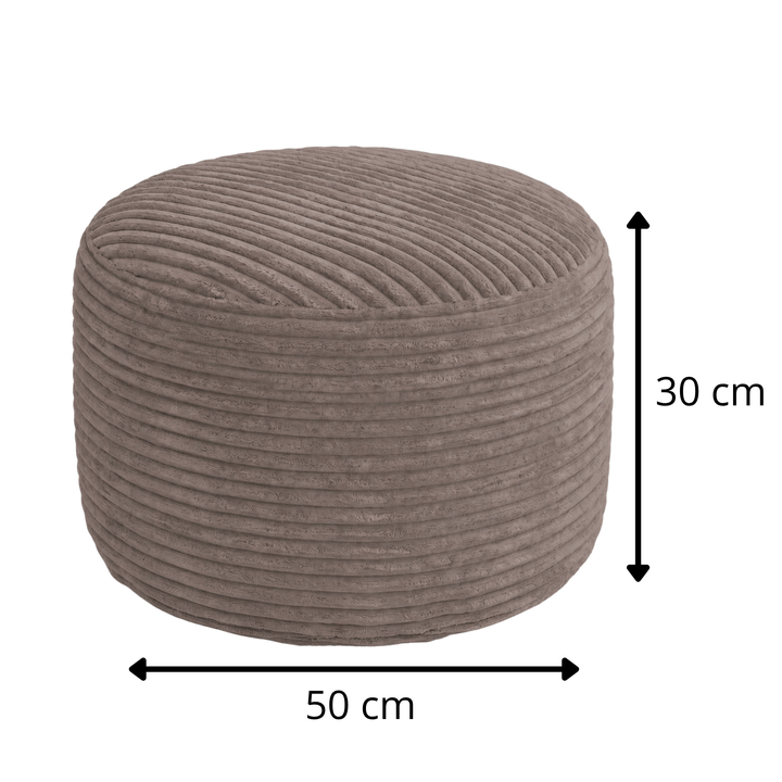 Fußhocker mit abnehmbarem Bezug aus Cord - 50 x 30 cm