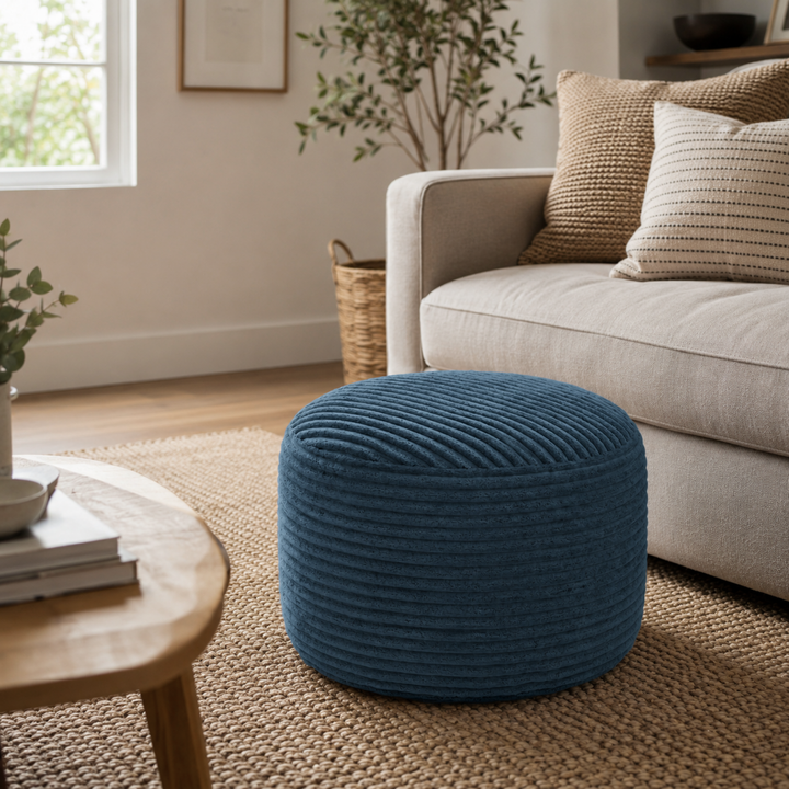 Fußhocker mit abnehmbarem Bezug aus Cord - 50 x 30 cm