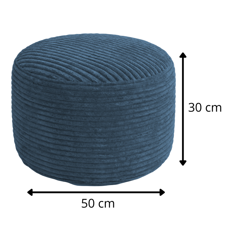 Fußhocker mit abnehmbarem Bezug aus Cord - 50 x 30 cm
