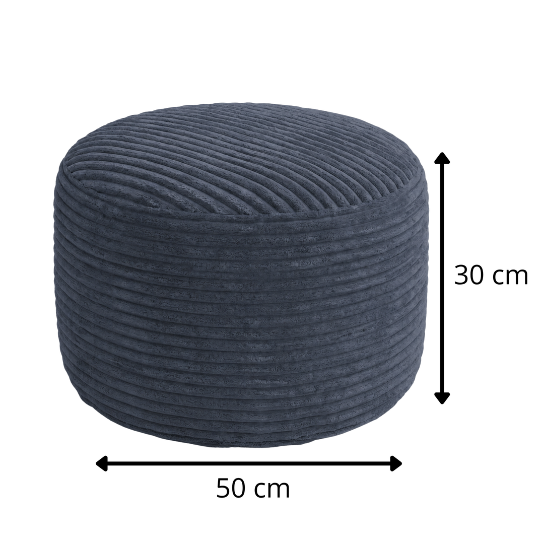 Fußhocker mit abnehmbarem Bezug aus Cord - 50 x 30 cm