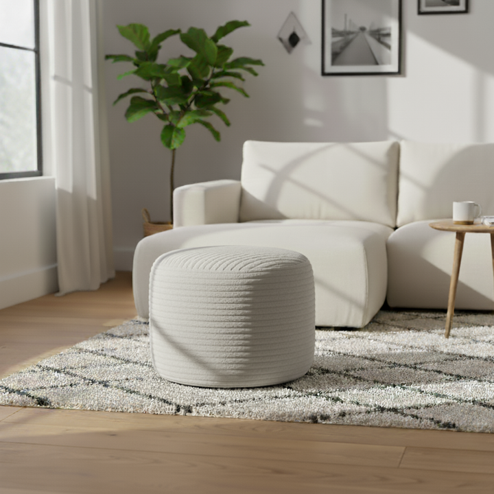 Fußhocker mit abnehmbarem Bezug aus Cord - 50 x 30 cm
