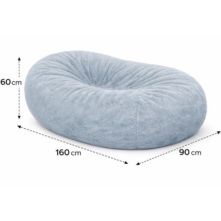 Langer, abziehbarer Riesen-Sitzsack - Kunstfell - 160 cm