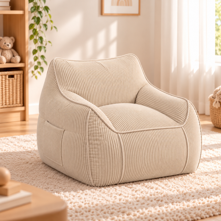 Pouf fauteuil enfant Velours Côtelé - 70x70 cm