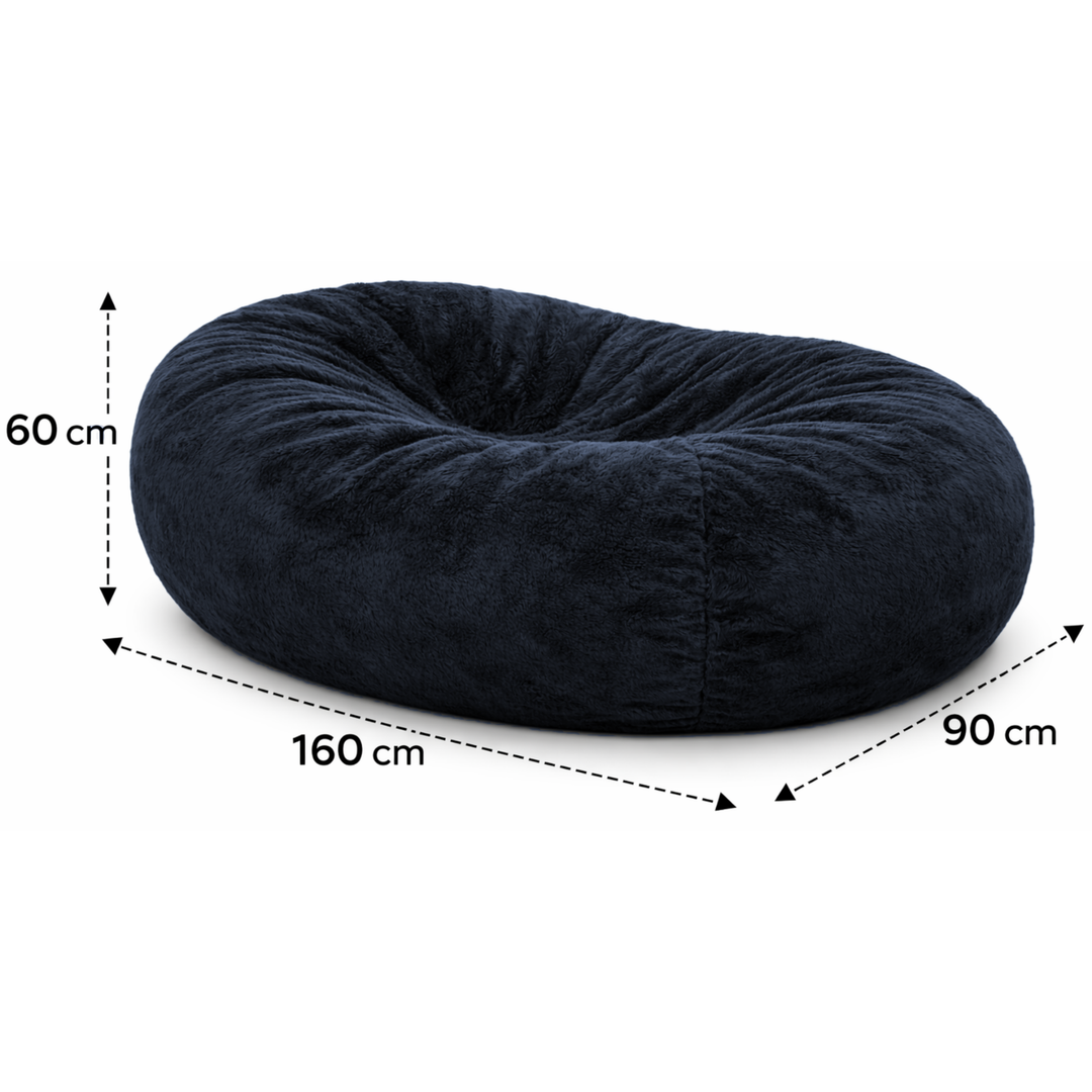 Langer, abziehbarer Riesen-Sitzsack - Kunstfell - 160 cm