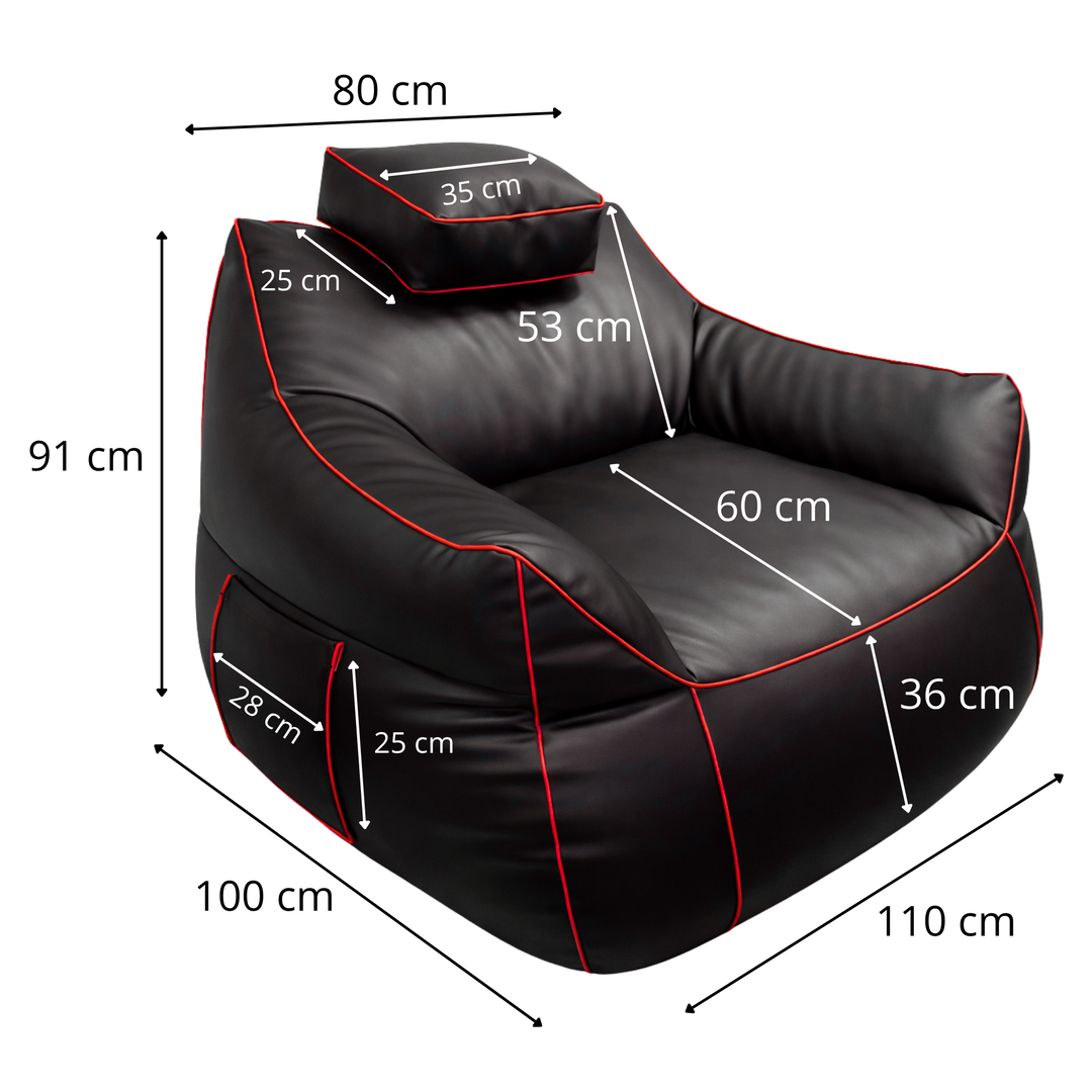 Gaming-Sitzsack aus Kunstleder - 100x110 cm