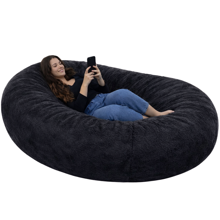 Langer, abziehbarer Riesen-Sitzsack - Kunstfell - 160 cm