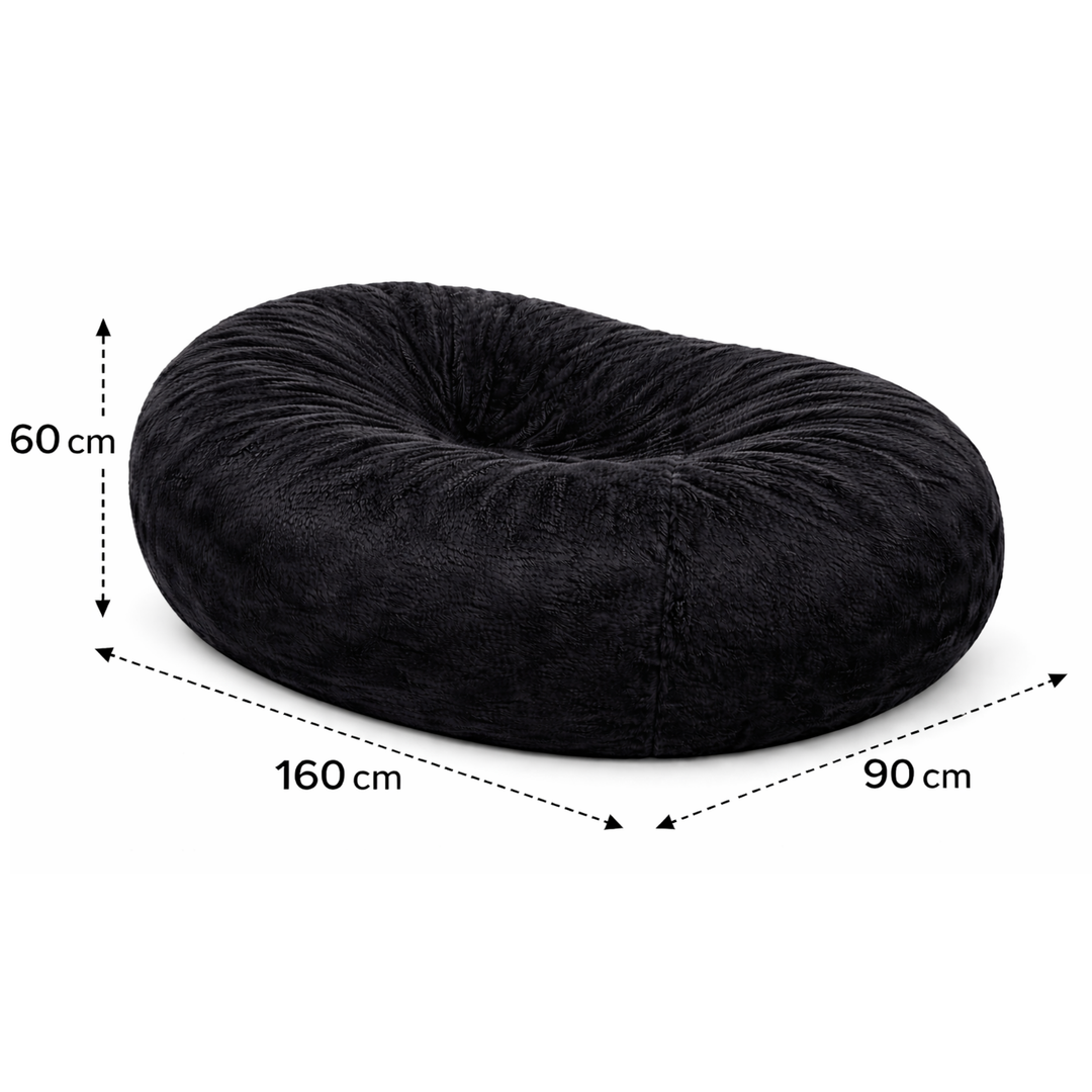 Langer, abziehbarer Riesen-Sitzsack - Kunstfell - 160 cm