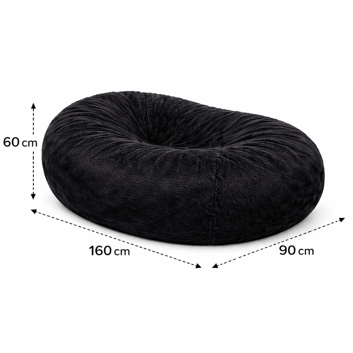 Langer, abziehbarer Riesen-Sitzsack - Kunstfell - 160 cm