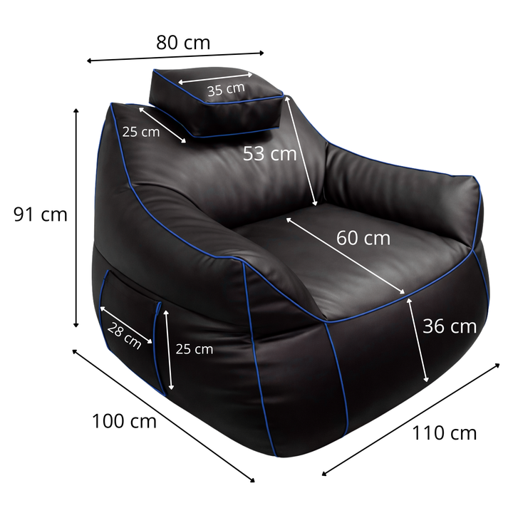 Gaming-Sitzsack aus Kunstleder - 100x110 cm