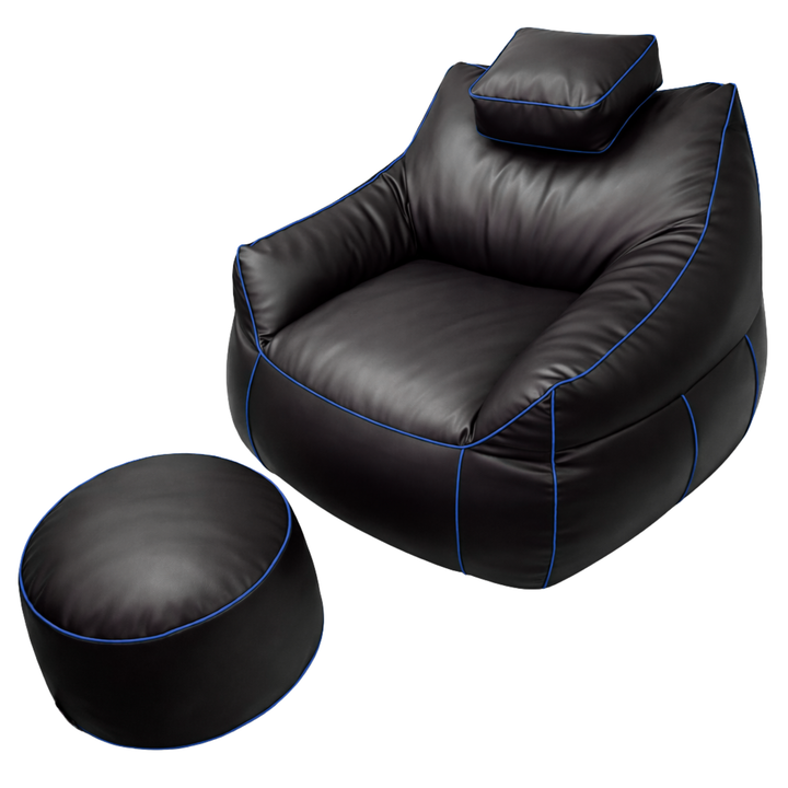 Gaming-Sitzsack aus Kunstleder - 100x110 cm + Fußhocker