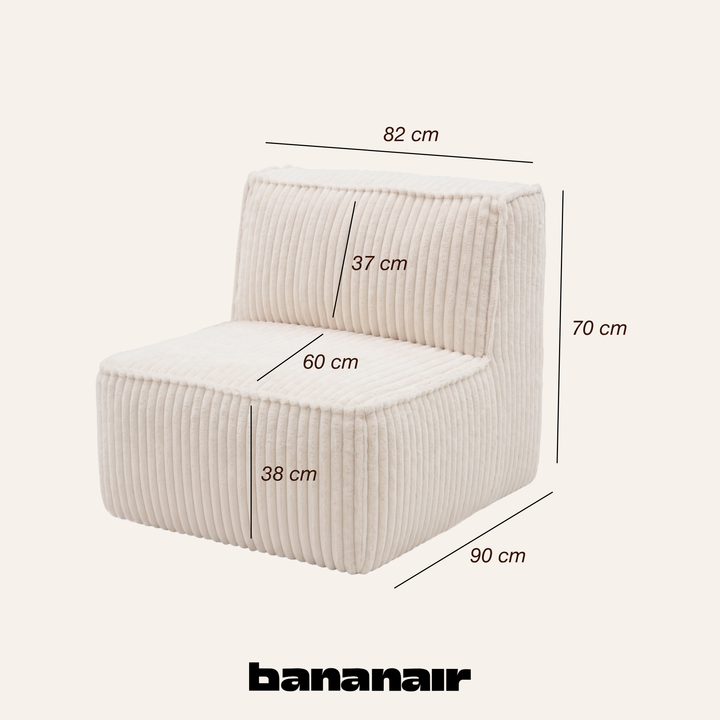 Abnehmbarer Mittelmodul - Für modulares Sofa - Kord - 90x82 cm