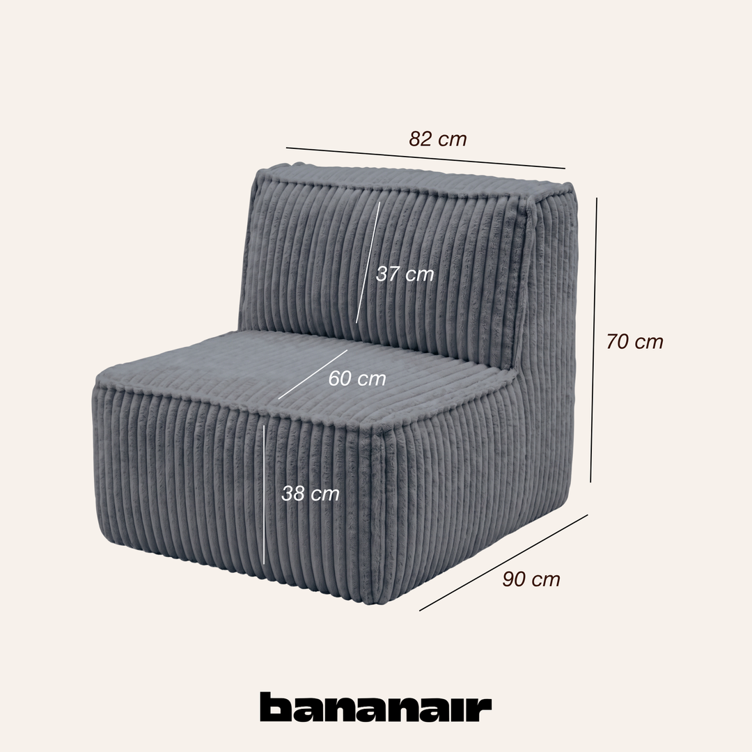Abnehmbarer Mittelmodul - Für modulares Sofa - Kord - 90x82 cm