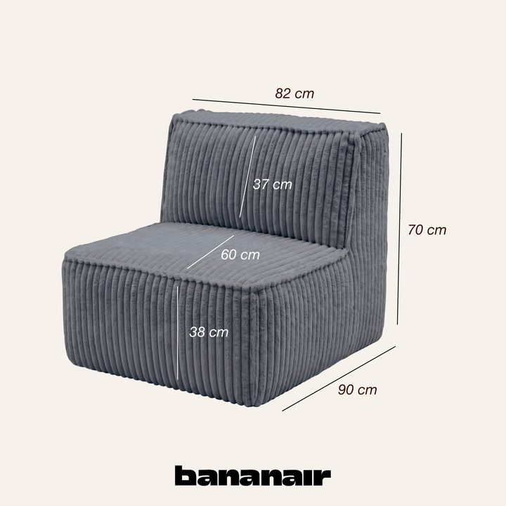 Abnehmbarer Mittelmodul - Für modulares Sofa - Kord - 90x82 cm