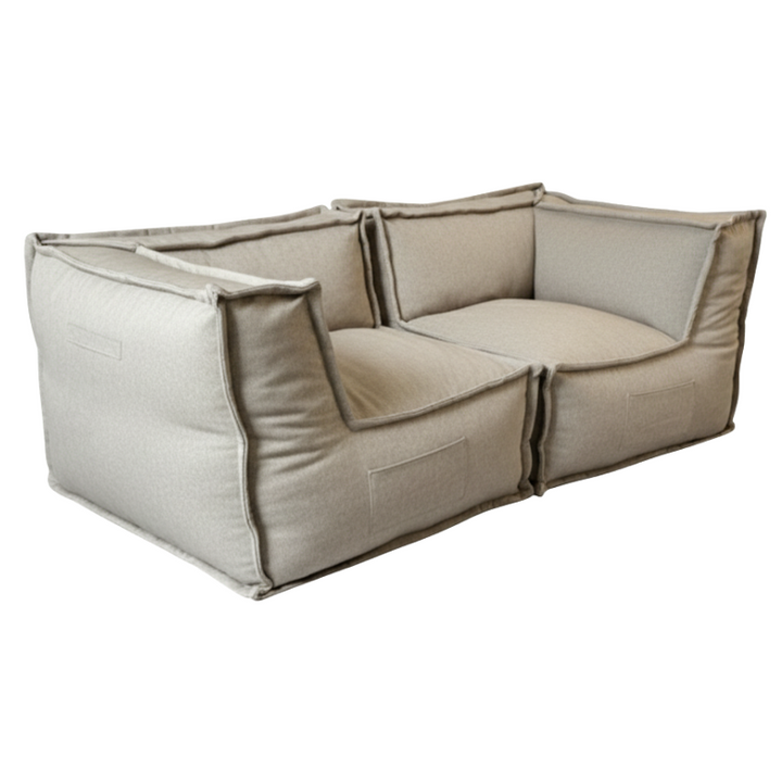 Modulares 2-Sitzer-Sofa - Leinenoptik - 90x180 cm