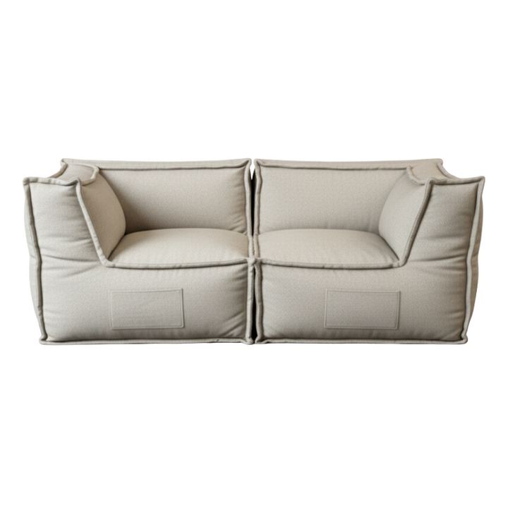 Modulares 2-Sitzer-Sofa - Leinenoptik - 90x180 cm