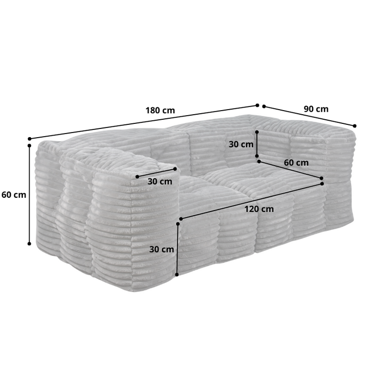 Modulares Sofa aus Cordfell - 90x180 cm