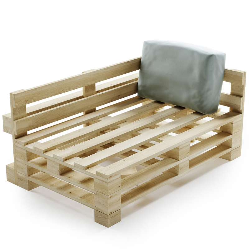 Wasserdichtes Palettenkissen mit abnehmbarem Bezug - Ecke 60x40 cm
