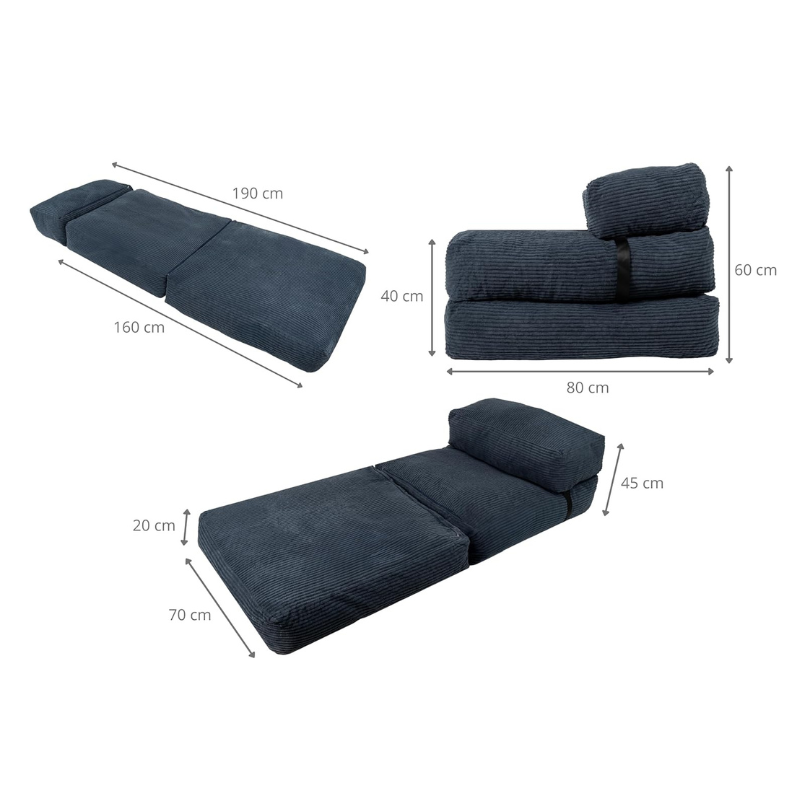 Housse de chauffeuse 1 place bleu foncé, dimensions env. 70×190 cm