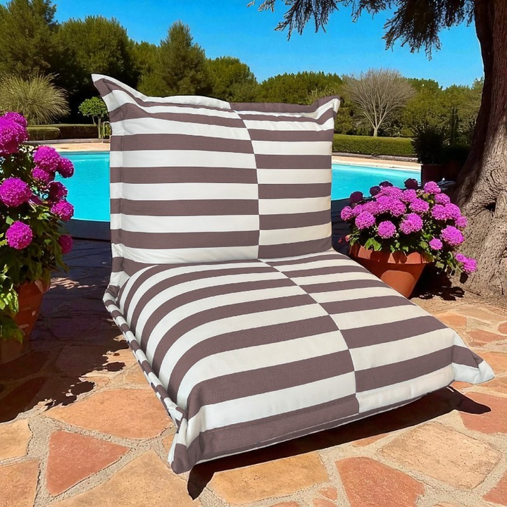 Outdoor-Sitzsack-Hülle gestreift - 85 x 85 x 75 cm