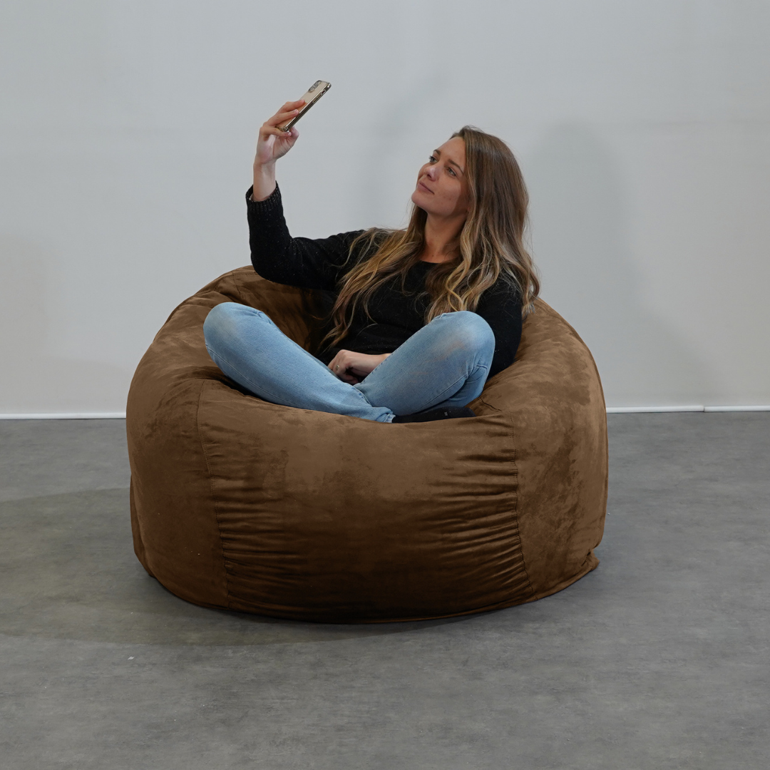 Bezug einzeln für Riesen-Sitzsack aus Mikrowildleder - 120 cm - Banabag