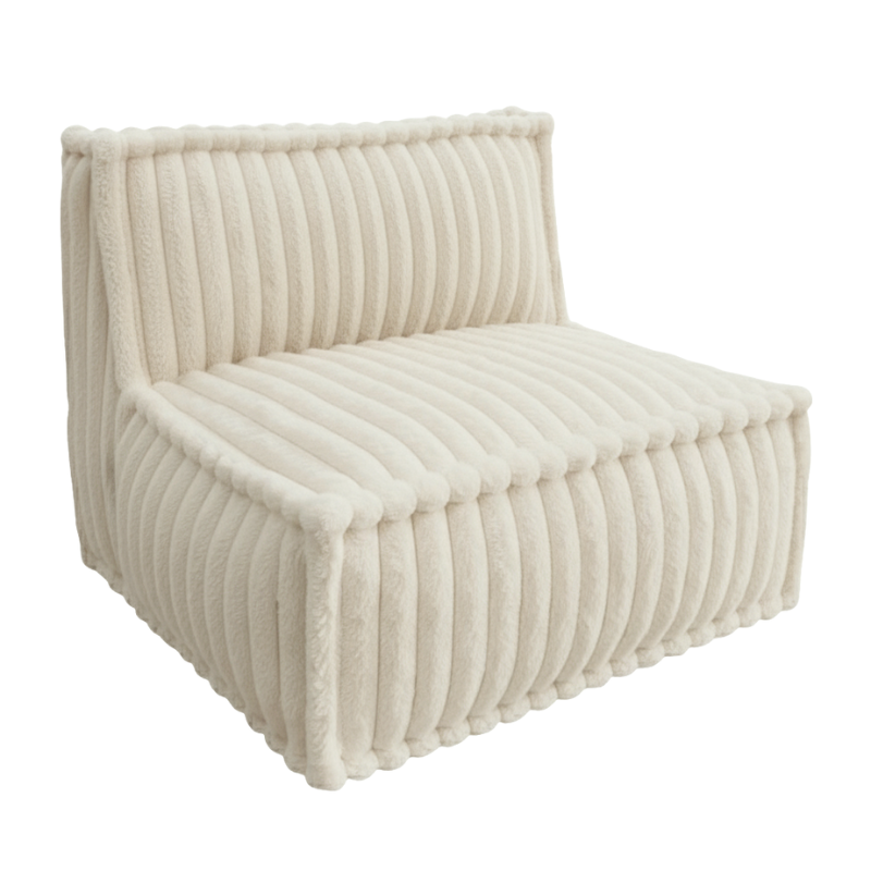 Zentrales Modul für modulares Sofa - Rippenfell - 90x82 cm