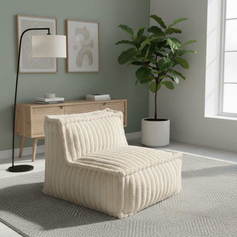 Zentrales Modul für modulares Sofa - Rippenfell - 90x82 cm