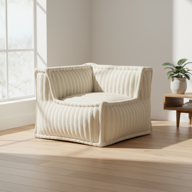Rechtwinkliges Eckmodul für modulares Sofa - Kordfell - 90x90 cm
