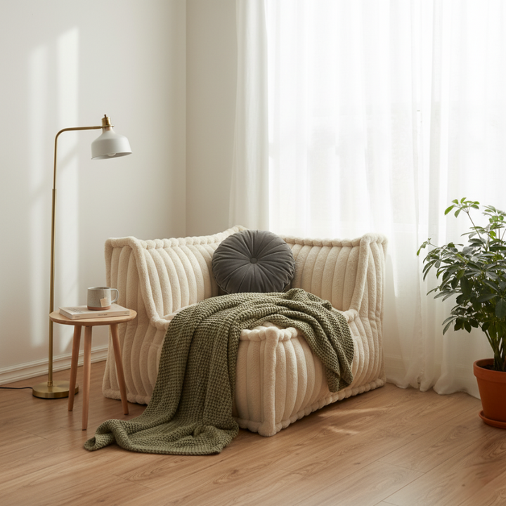 Rechtwinkliges Eckmodul für modulares Sofa - Kordfell - 90x90 cm