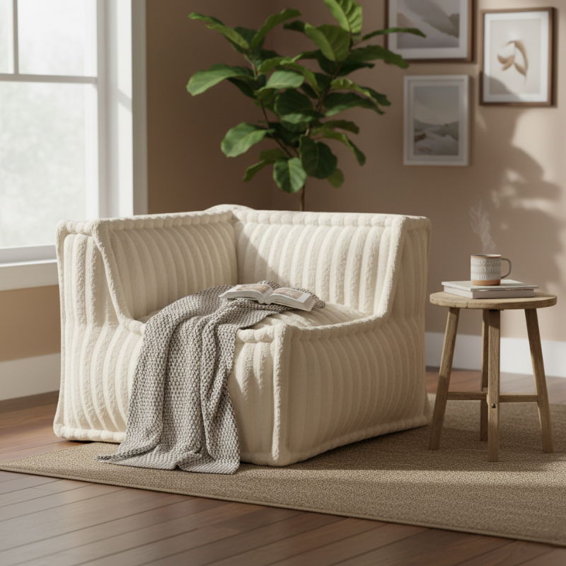 Rechtwinkliges Eckmodul für modulares Sofa - Kordfell - 90x90 cm