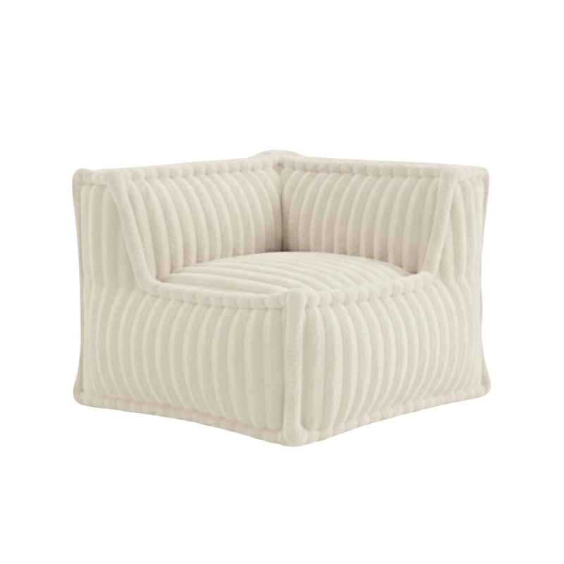 Rechtwinkliges Eckmodul für modulares Sofa - Kordfell - 90x90 cm