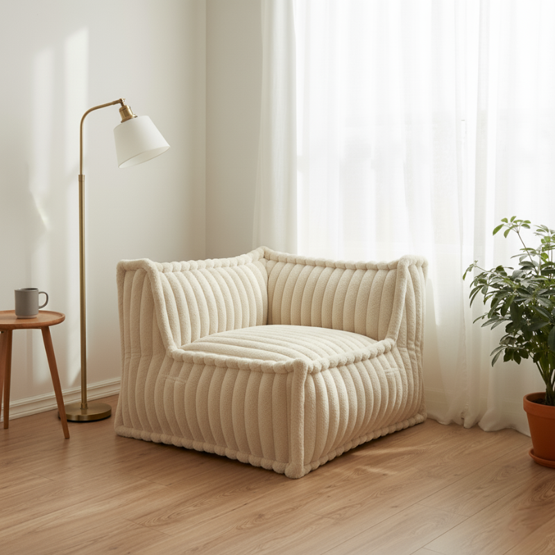 Rechtwinkliges Eckmodul für modulares Sofa - Kordfell - 90x90 cm