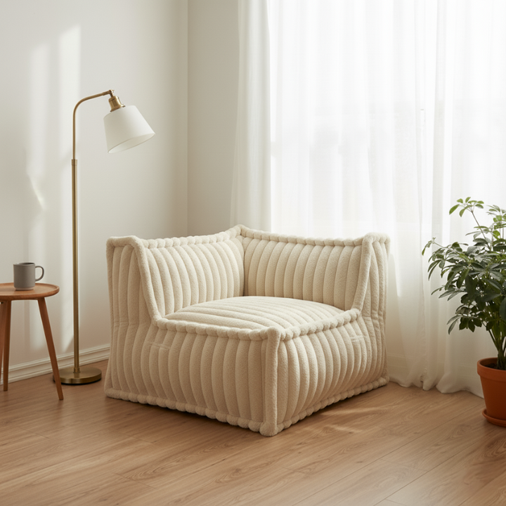 Rechtwinkliges Eckmodul für modulares Sofa - Kordfell - 90x90 cm