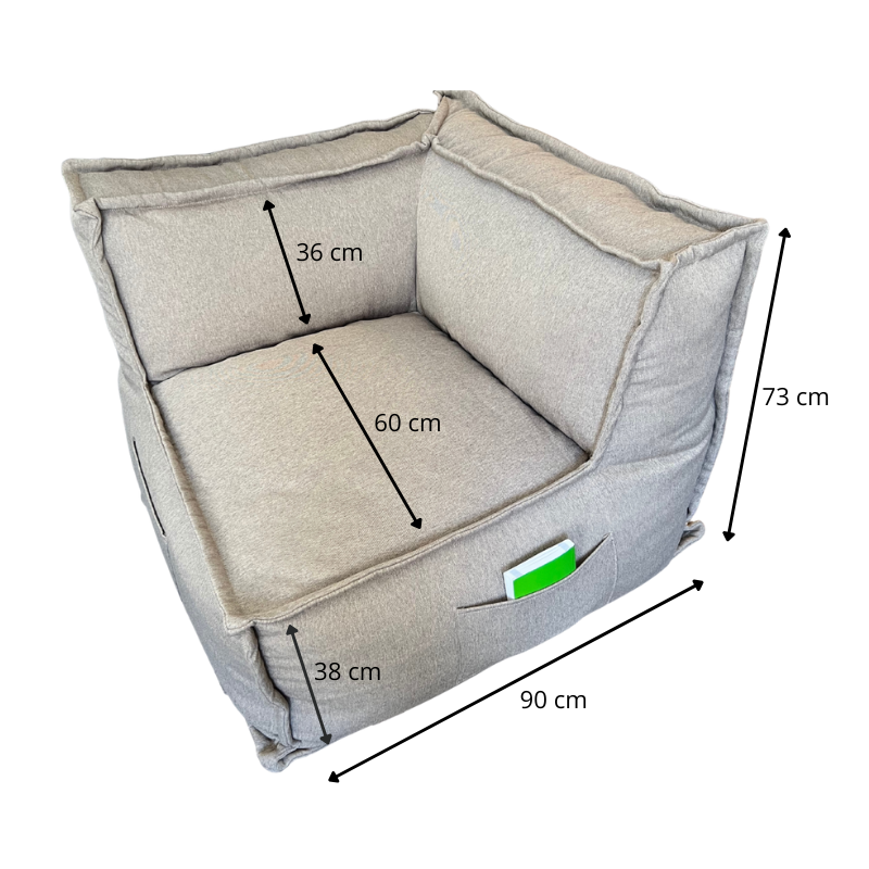 Reversibles Eckmodul für modulares Sofa - Leinenoptik - 90x90 cm