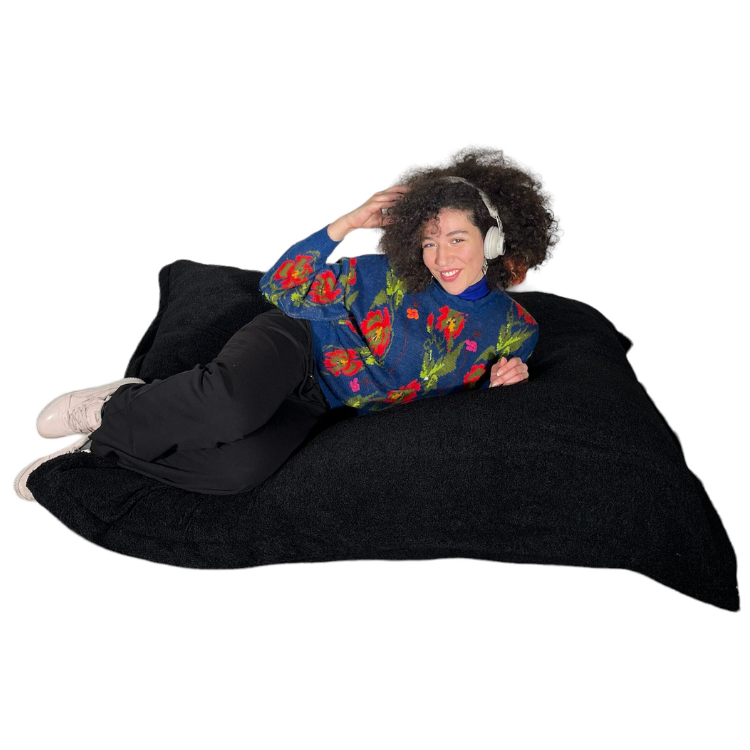 Sitzsack aus Bouclé-Stoff, abnehmbarer Bezug - 140x180 cm