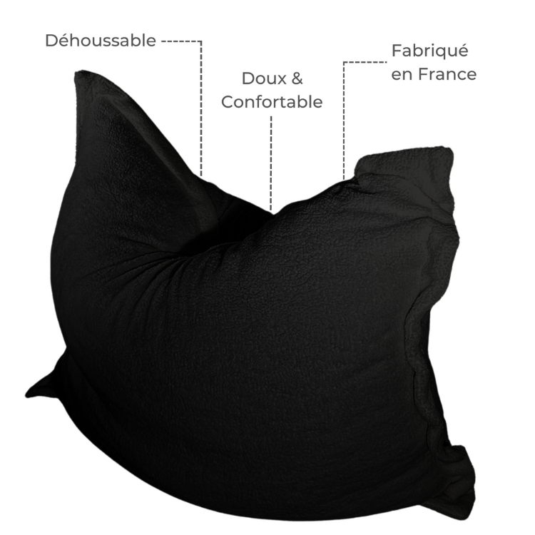 Sitzsack aus Bouclé-Stoff, abnehmbarer Bezug - 140x180 cm