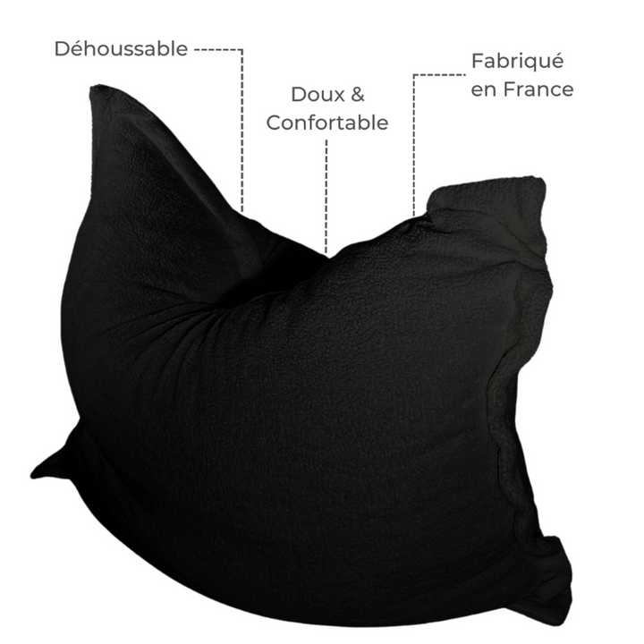 Sitzsack aus Bouclé-Stoff, abnehmbarer Bezug - 140x180 cm