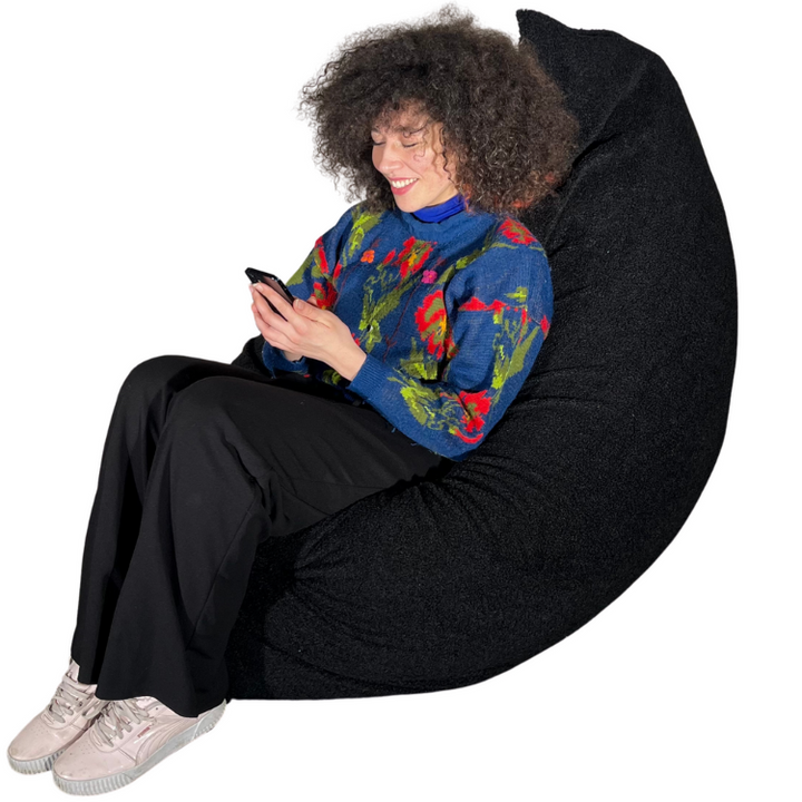 Sitzsack aus Bouclé-Stoff, abnehmbarer Bezug - 140x180 cm