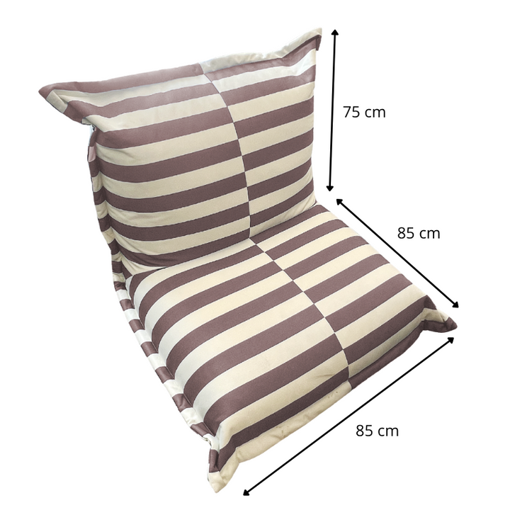 Outdoor-Sitzsack gestreift - 85x85x75 cm