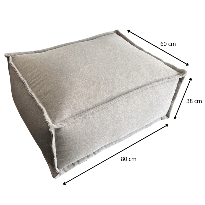 Hocker-Récamiere für Modulsofa - Leinenoptik - 80x60x38 cm