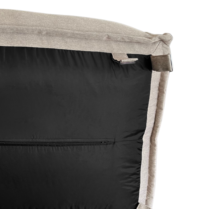 Hocker-Récamiere für Modulsofa - Leinenoptik - 80x60x38 cm