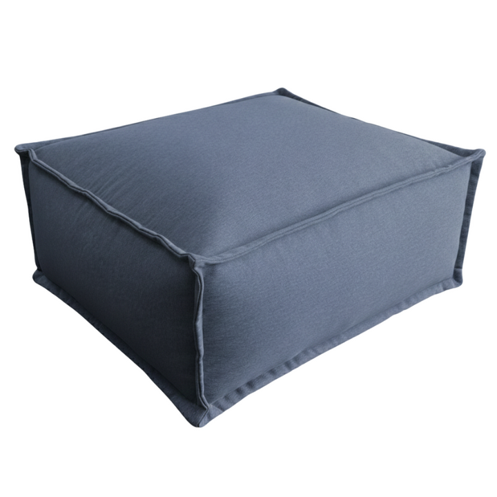 Hocker-Récamiere für Modulsofa - Leinenoptik - 80x60x38 cm