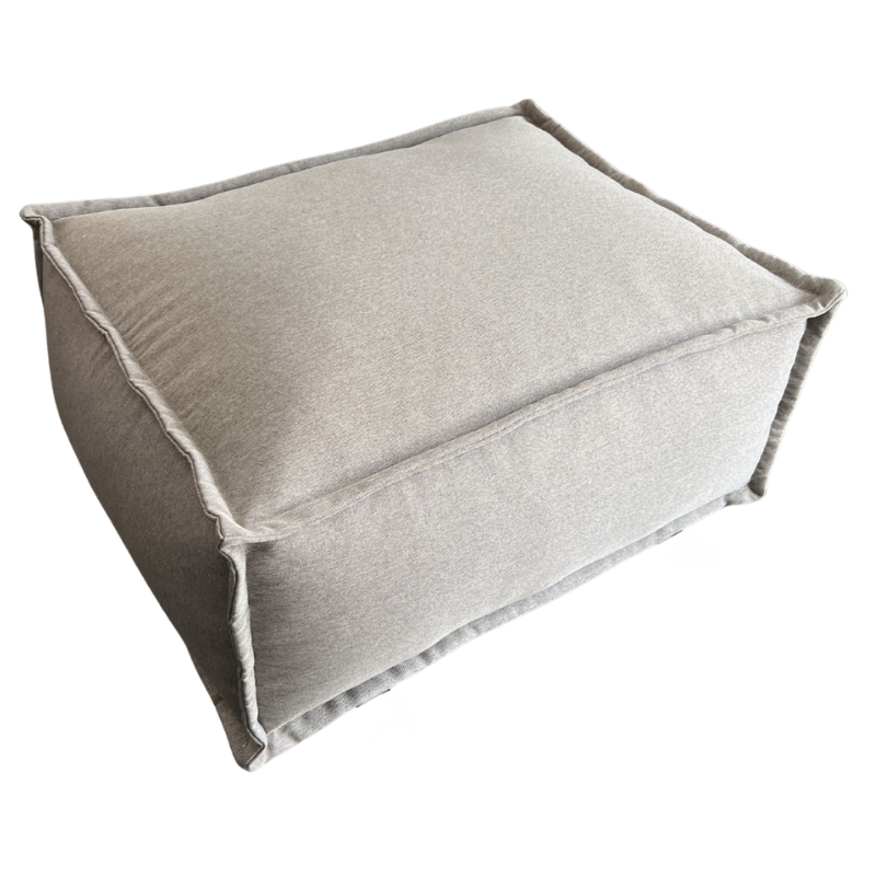 Hocker-Récamiere für Modulsofa - Leinenoptik - 80x60x38 cm