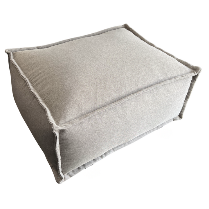 Hocker-Récamiere für Modulsofa - Leinenoptik - 80x60x38 cm